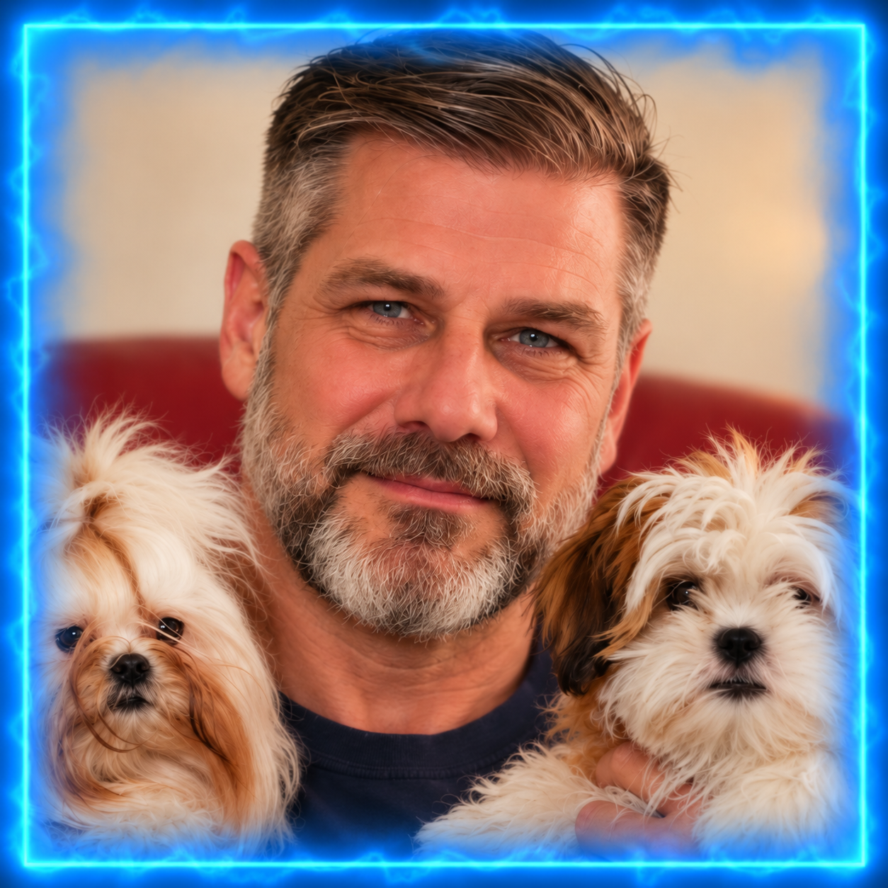 Brian with two dogs